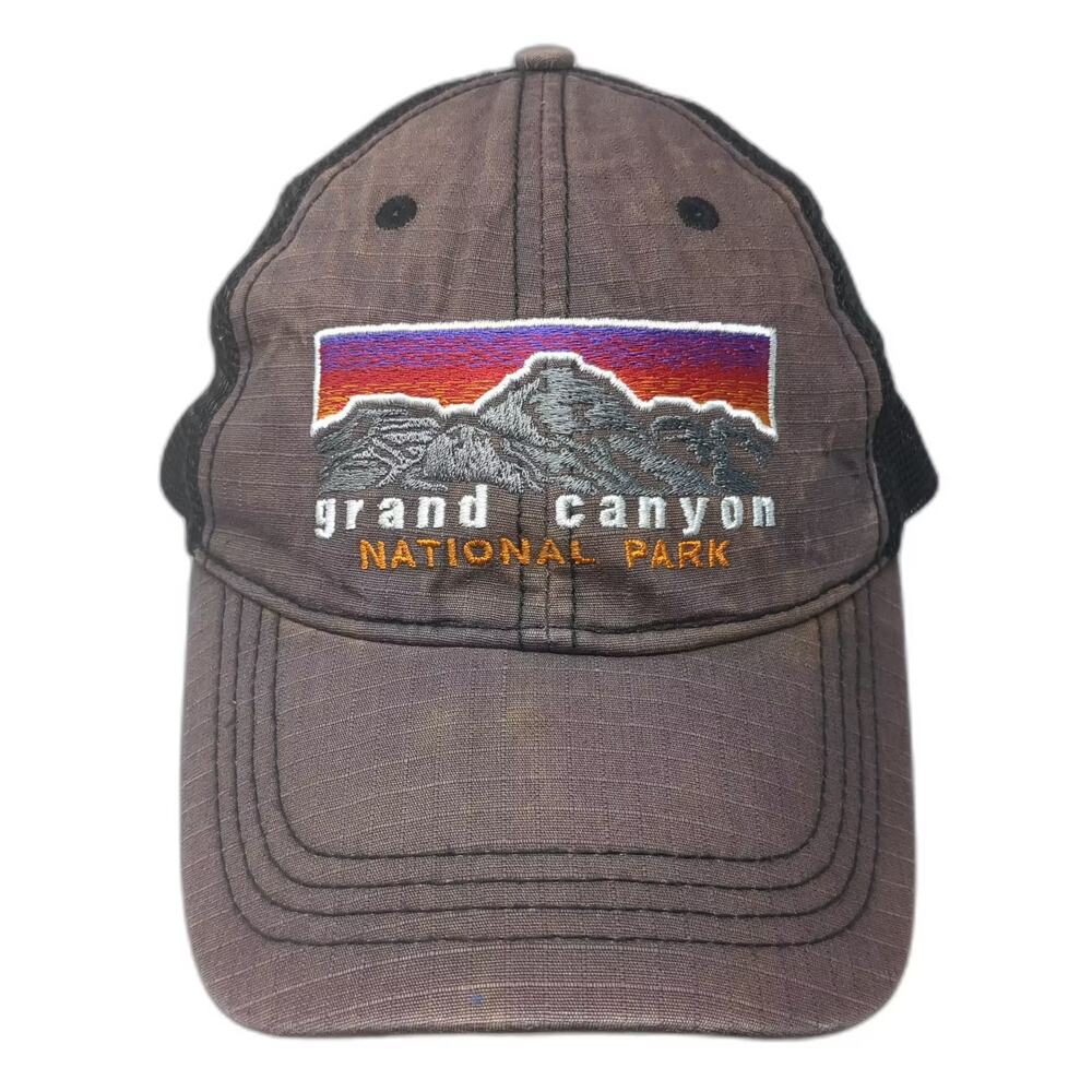 Mountain Trucker Hat Brown Black OS Snapback Grand Canyon National Park Graphic